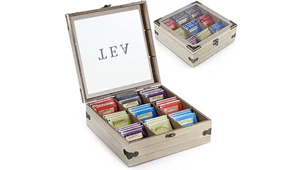 wooden tea storage box