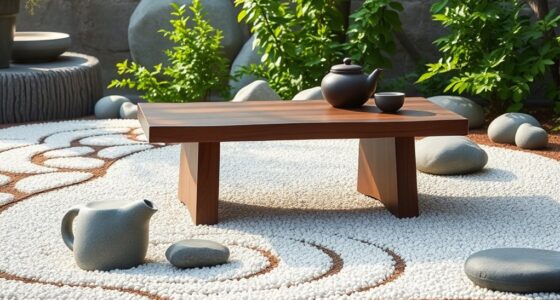 zen rock garden tea tables