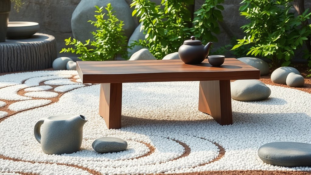 zen rock garden tea tables