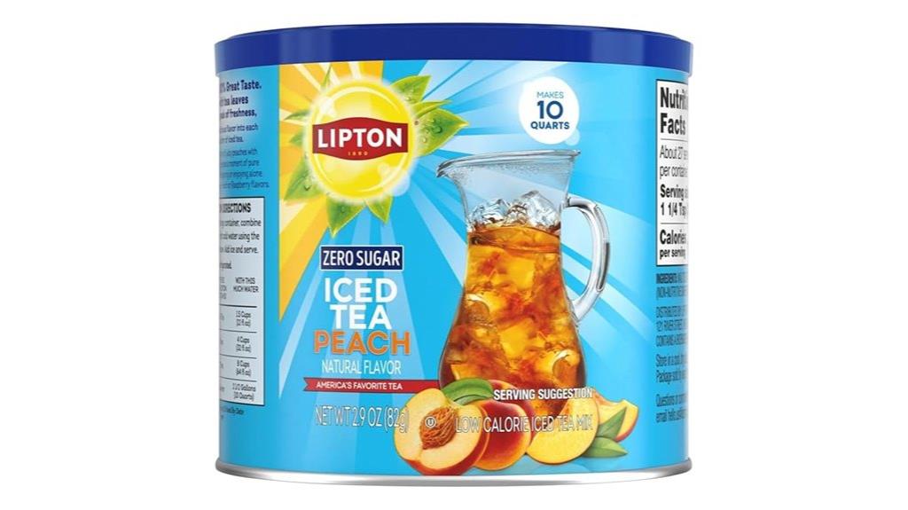 zero sugar peach tea