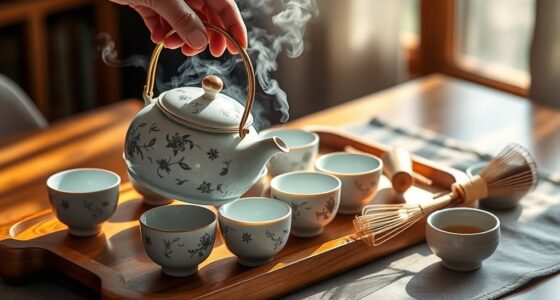 preparing and enjoying tea