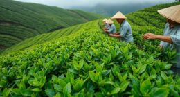 tea harvesting and production