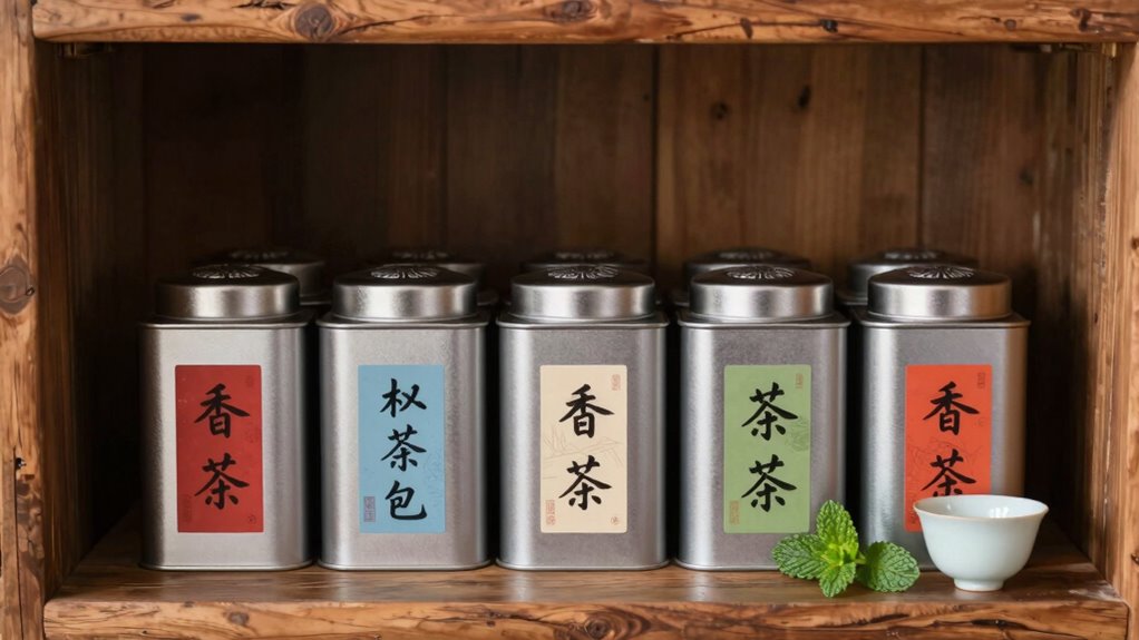 airtight metal tea tins