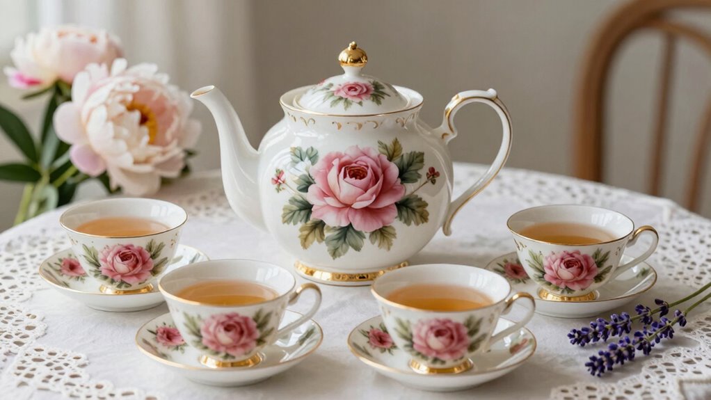 elegant floral tea presentation