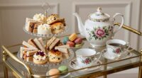 elegant tea serving cart