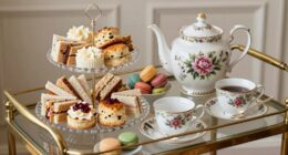 elegant tea serving cart