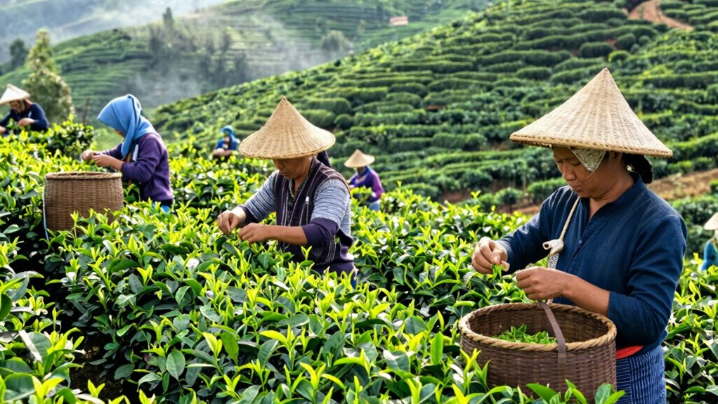 tea harvesting and fermentation