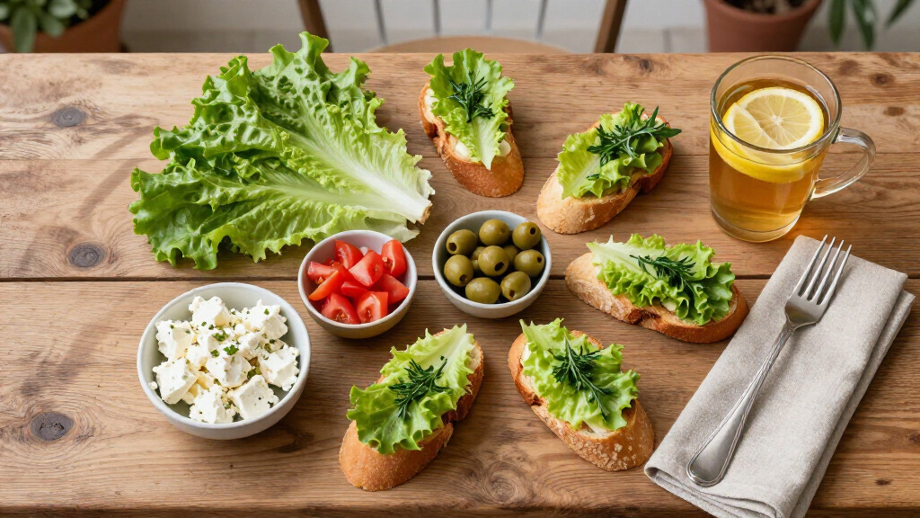 Bruschette Di Lattuga Con Insalata Alla Greca